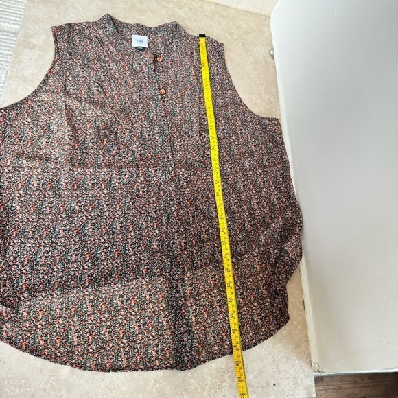 CAbi The Ruffle Top Floral Print Sleeveless Womens Size L Chiffon Blouse 6319 - Picture 10 of 14